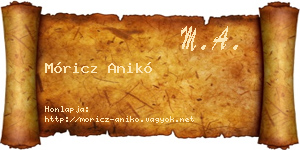 Móricz Anikó névjegykártya
